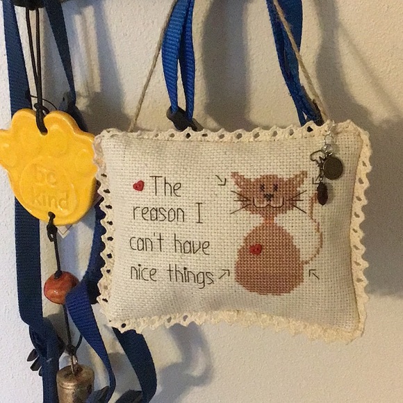 Other - Cute Cat Pillow w/Charms